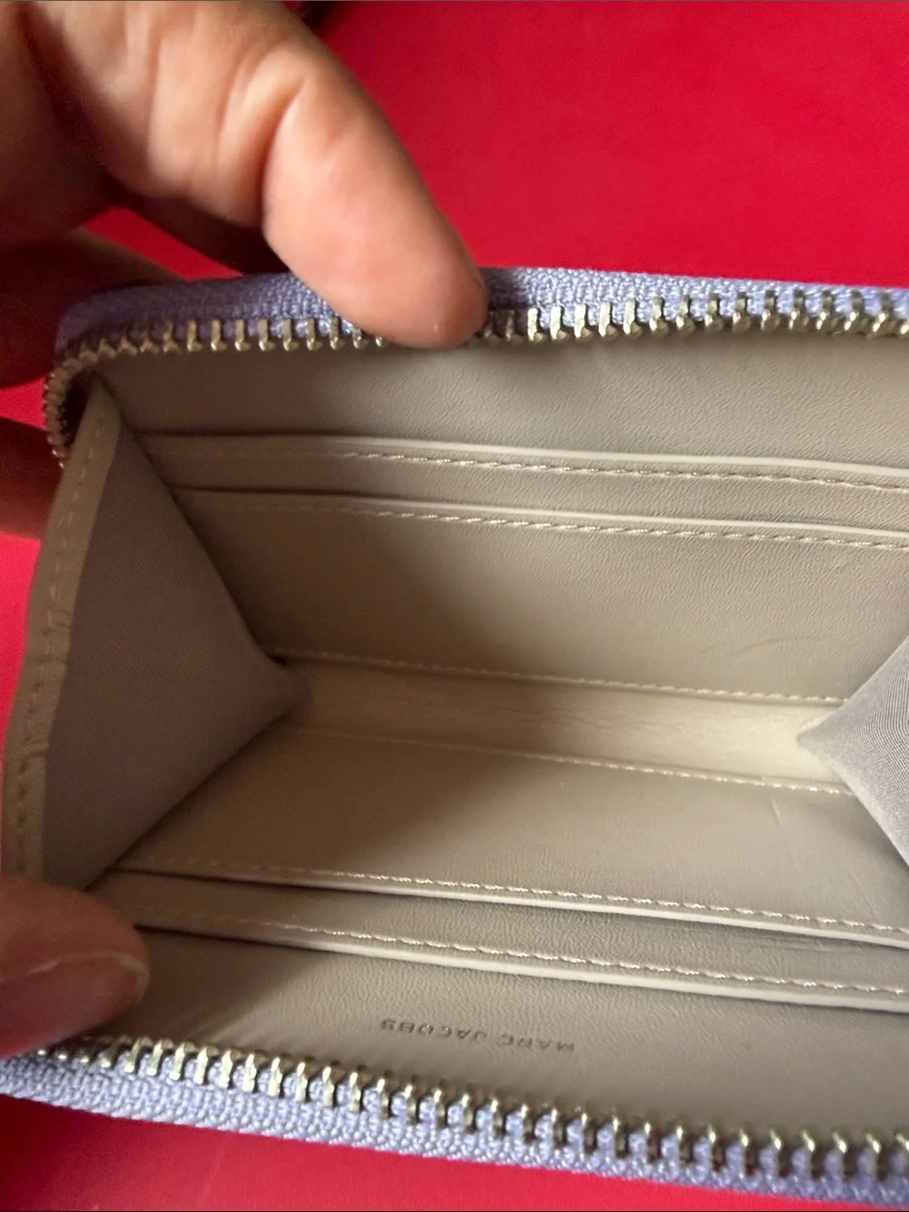 Marc Jacobs Lavender Pebbled Leather Zip Wallet